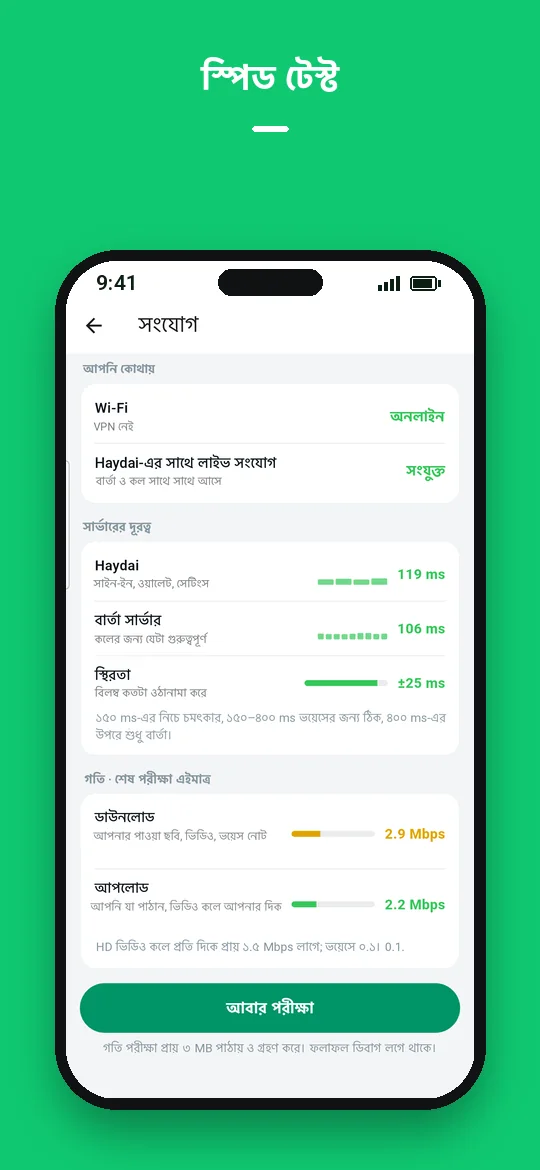 স্পিড টেস্ট — Haydai