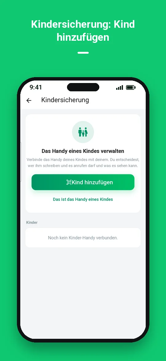 Kindersicherung: Kind hinzufügen — Haydai