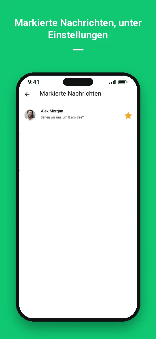 Markierte Nachrichten, unter Einstellungen — Haydai