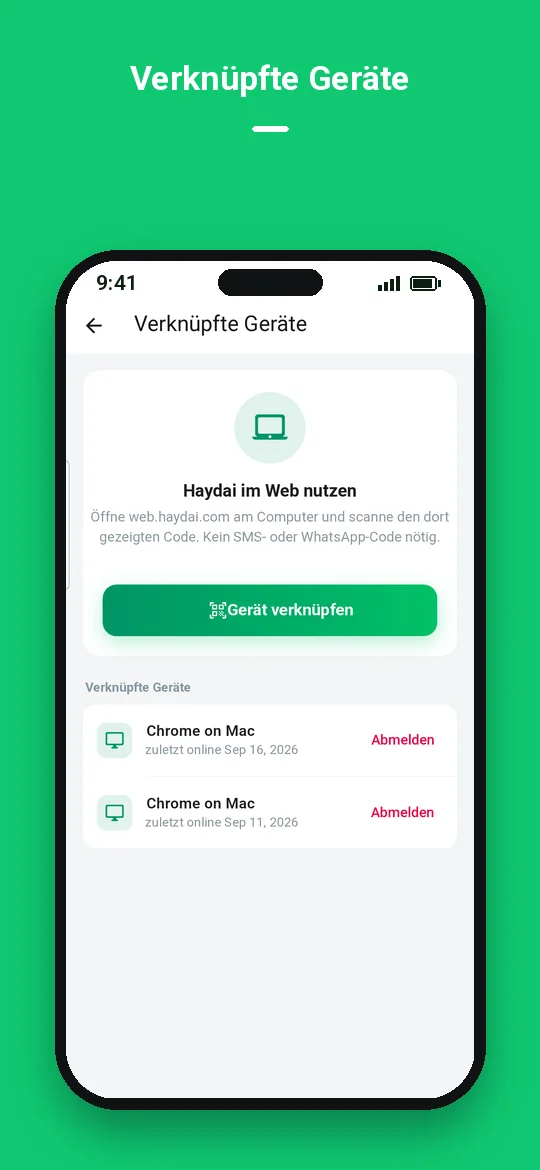 Verknüpfte Geräte — Haydai
