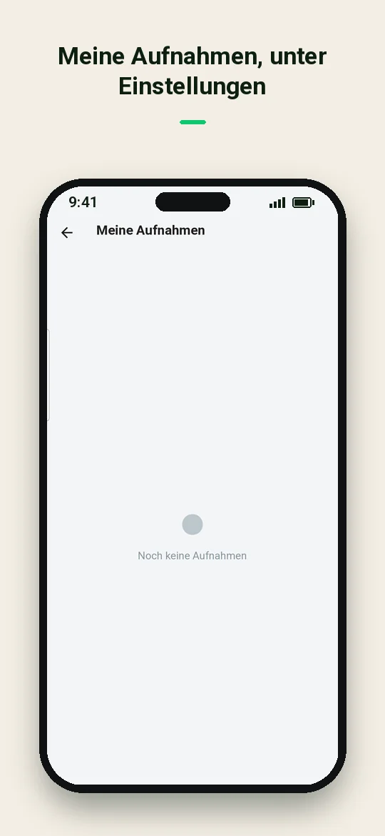 Meine Aufnahmen, unter Einstellungen — Haydai