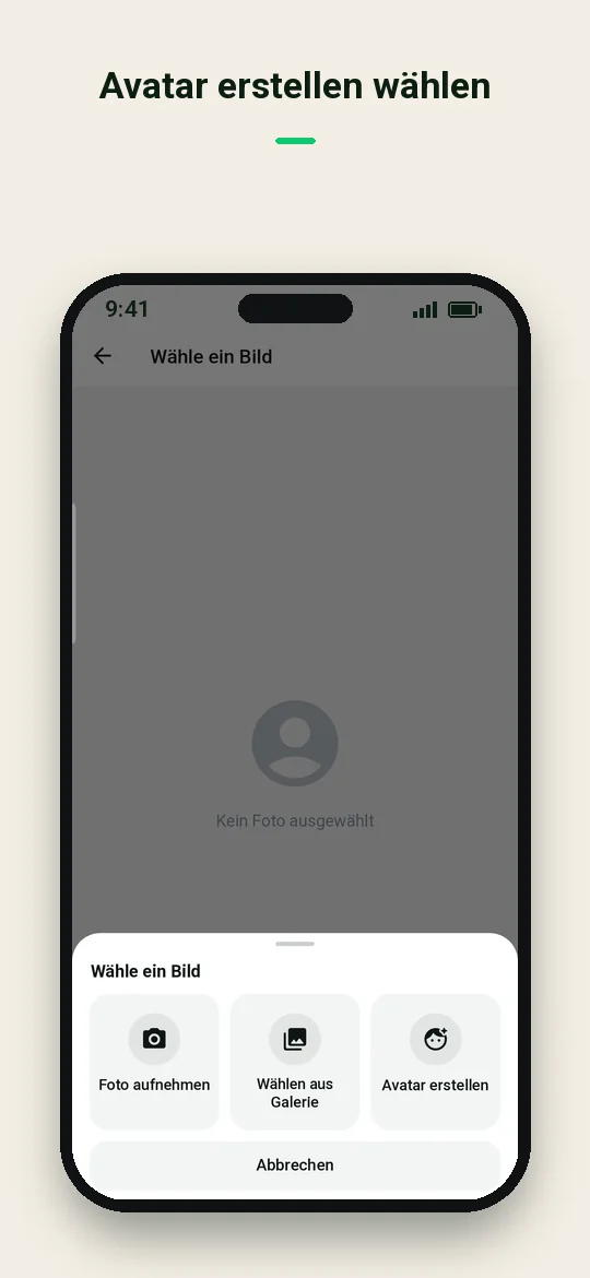 Avatar erstellen wählen — Haydai