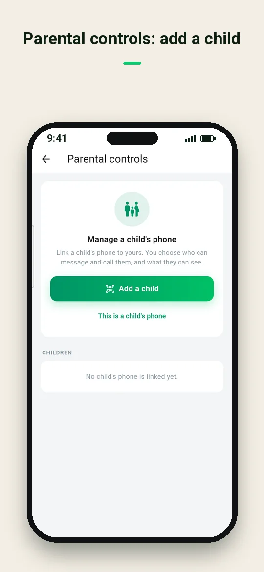 Parental controls: add a child — Haydai