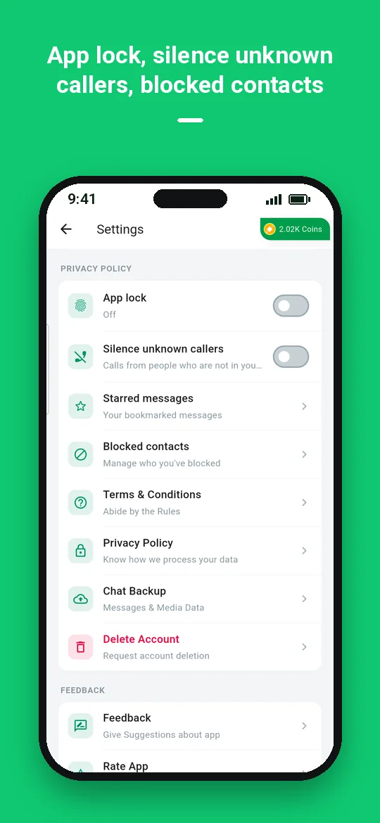 App lock, silence unknown callers, blocked contacts — Haydai