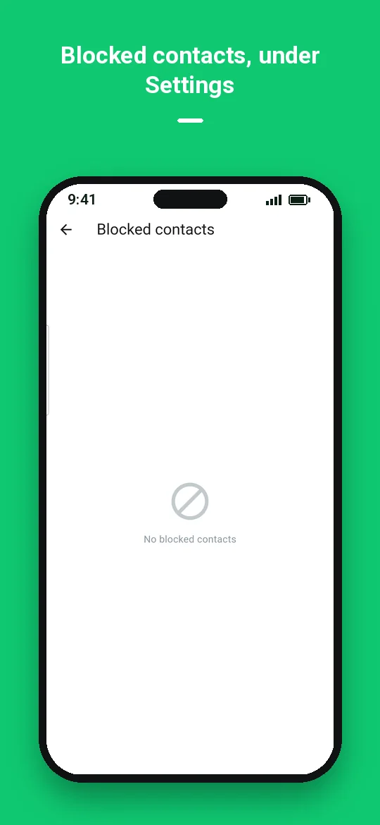 Blocked contacts, under Settings — Haydai