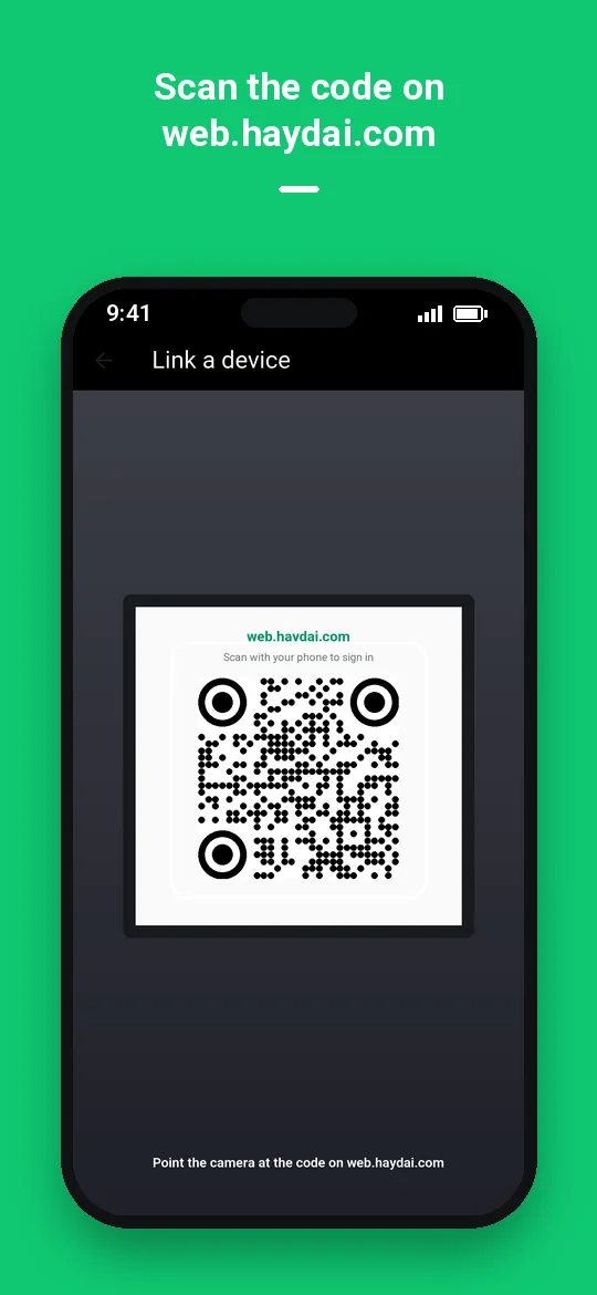 Scan the code on web.haydai.com — Haydai