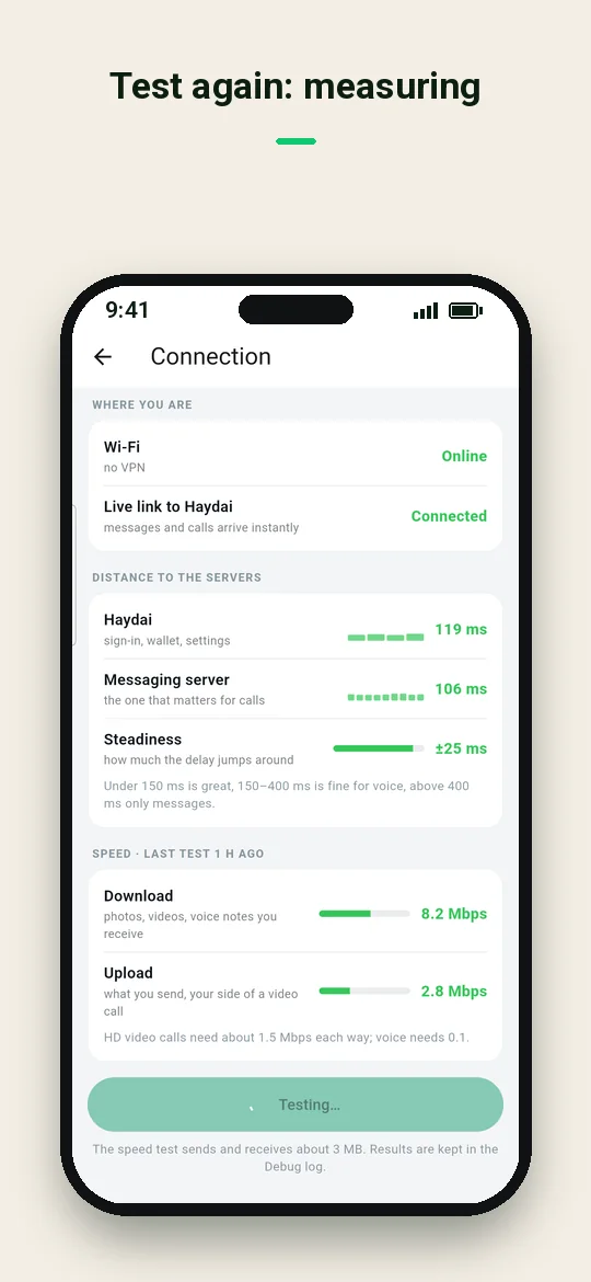 Test again: measuring — Haydai