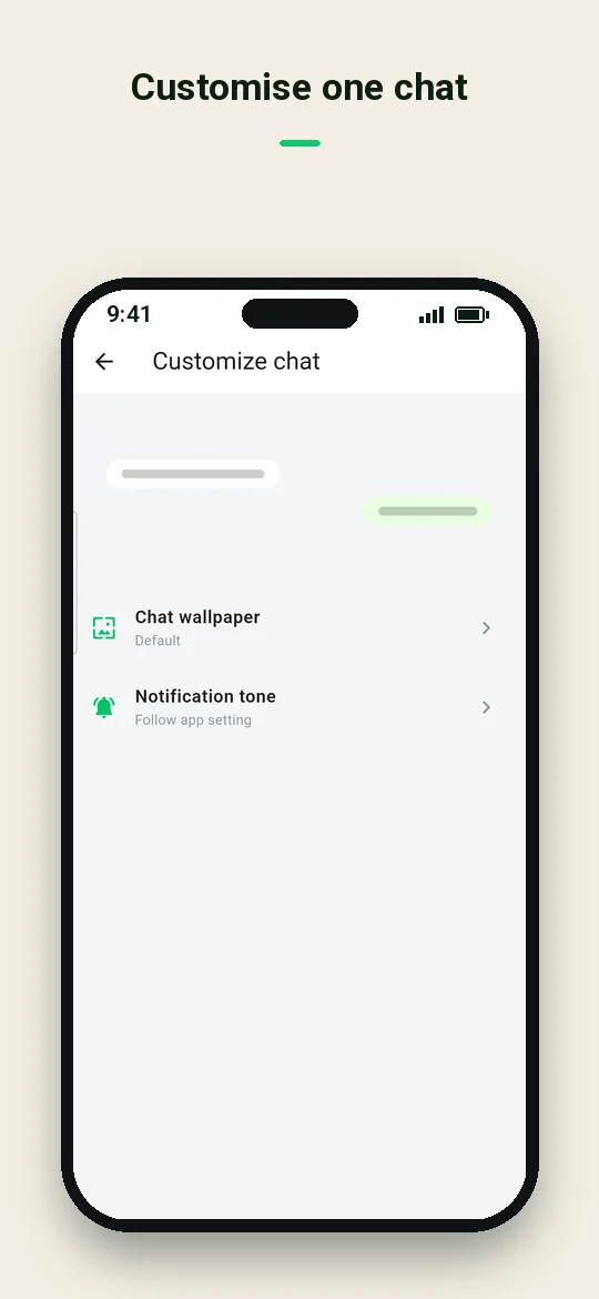 Customise one chat — Haydai