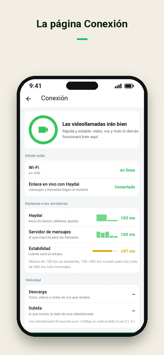 La página Conexión — Haydai