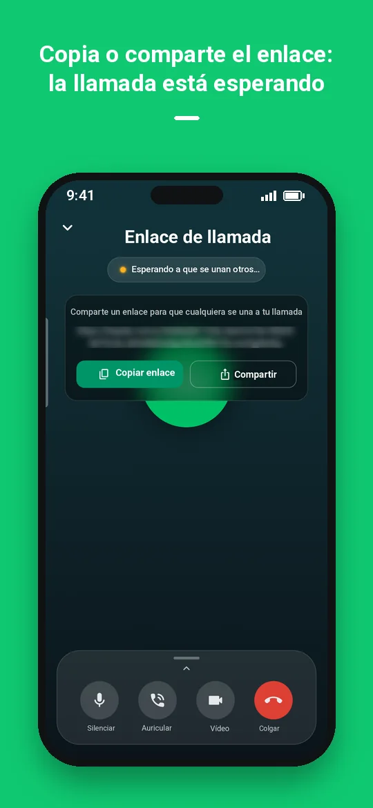 Copia o comparte el enlace: la llamada está esperando — Haydai