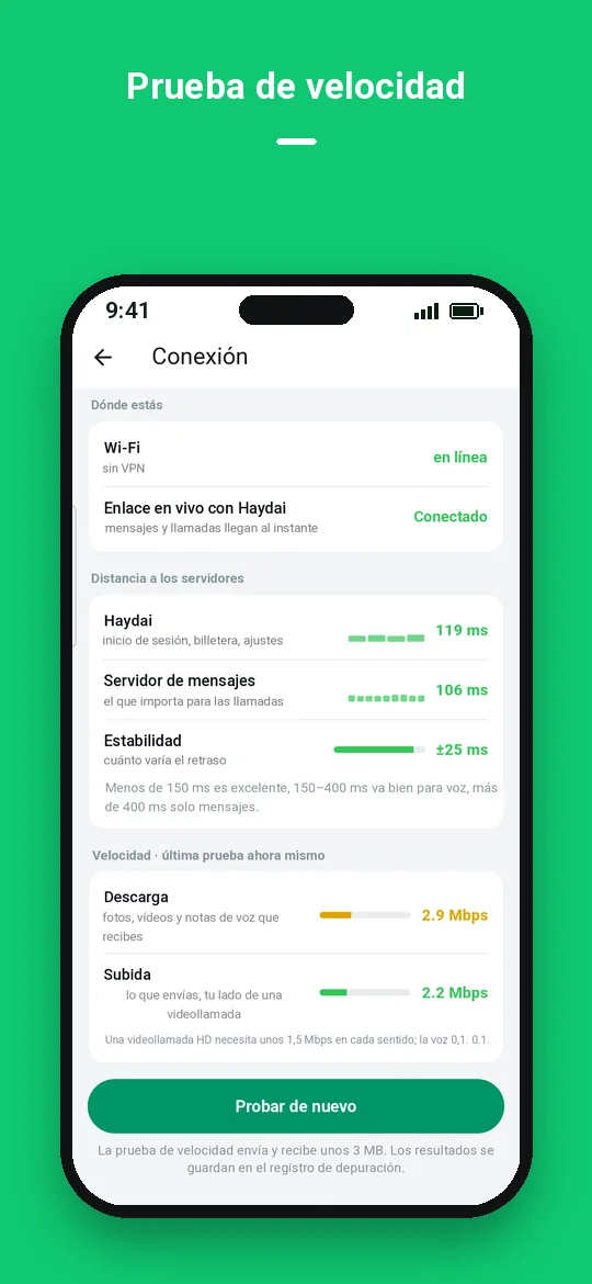Prueba de velocidad — Haydai
