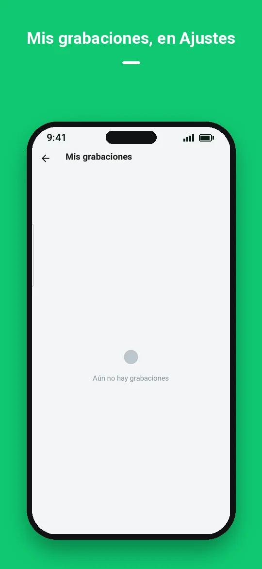 Mis grabaciones, en Ajustes — Haydai