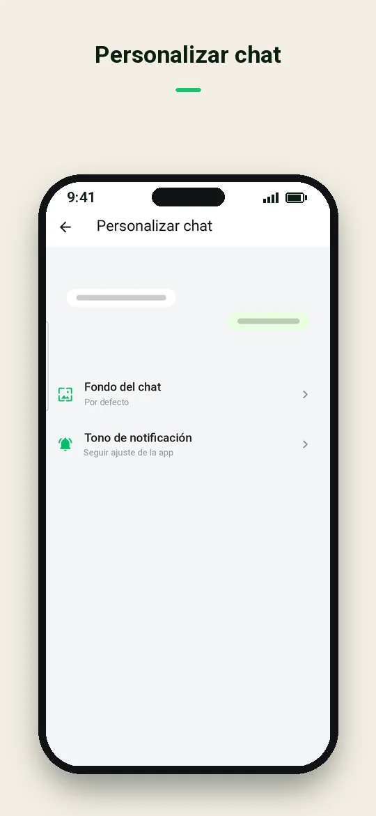 Personalizar chat — Haydai