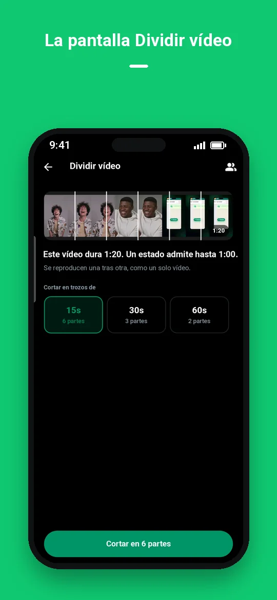 La pantalla Dividir vídeo — Haydai