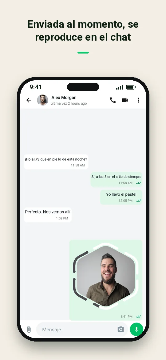 Enviada al momento, se reproduce en el chat — Haydai
