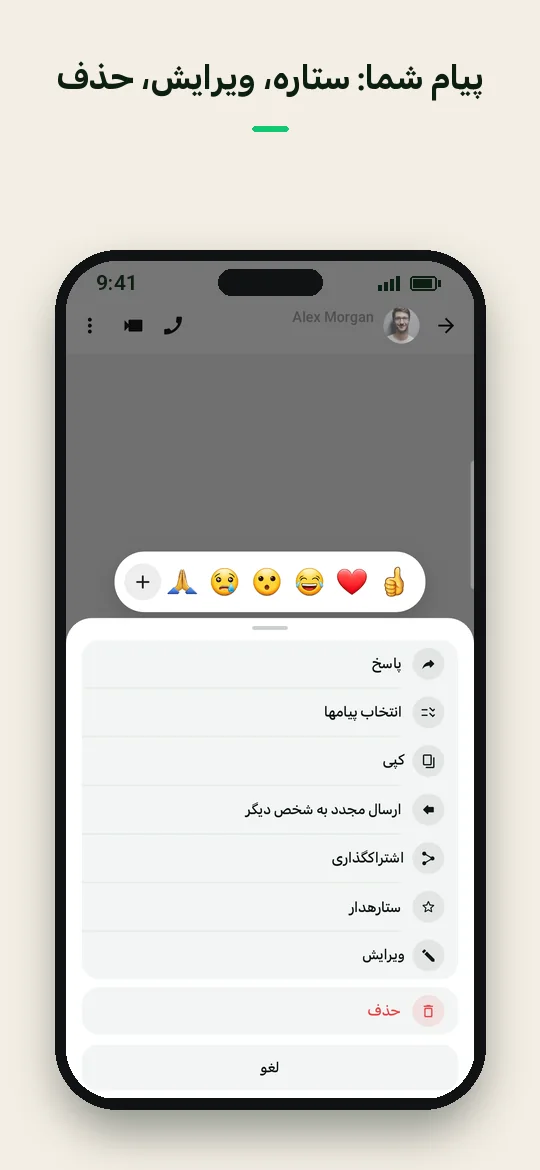 پیام شما: ستاره، ویرایش، حذف — Haydai