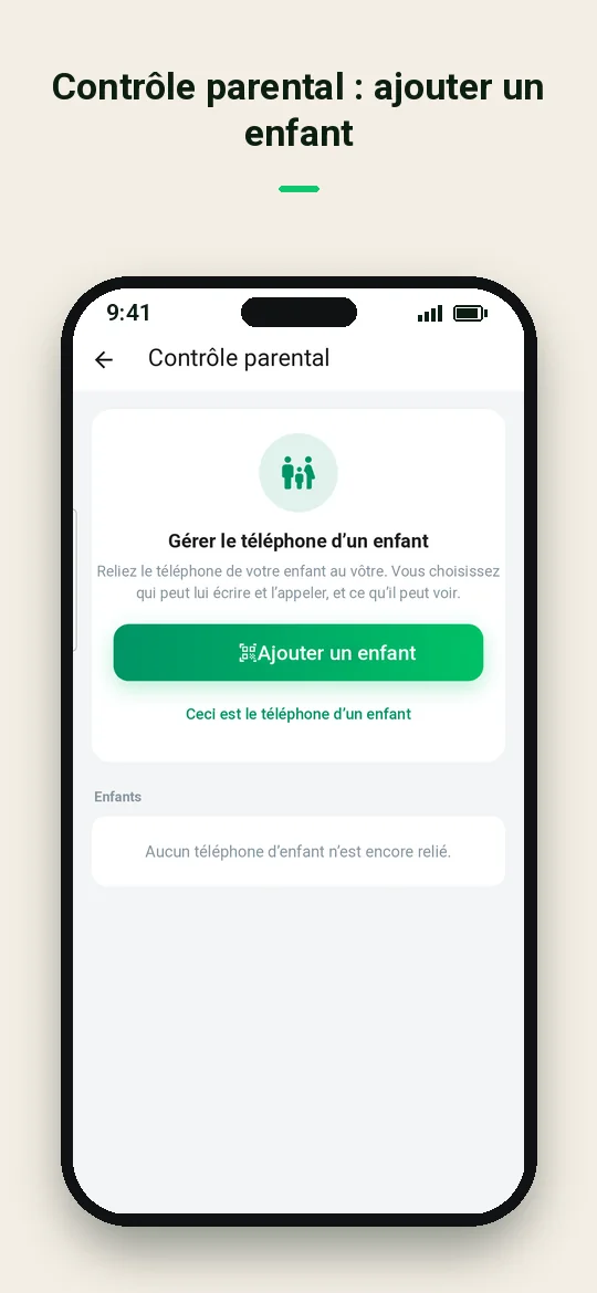 Contrôle parental : ajouter un enfant — Haydai