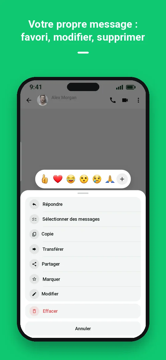 Votre propre message : favori, modifier, supprimer — Haydai