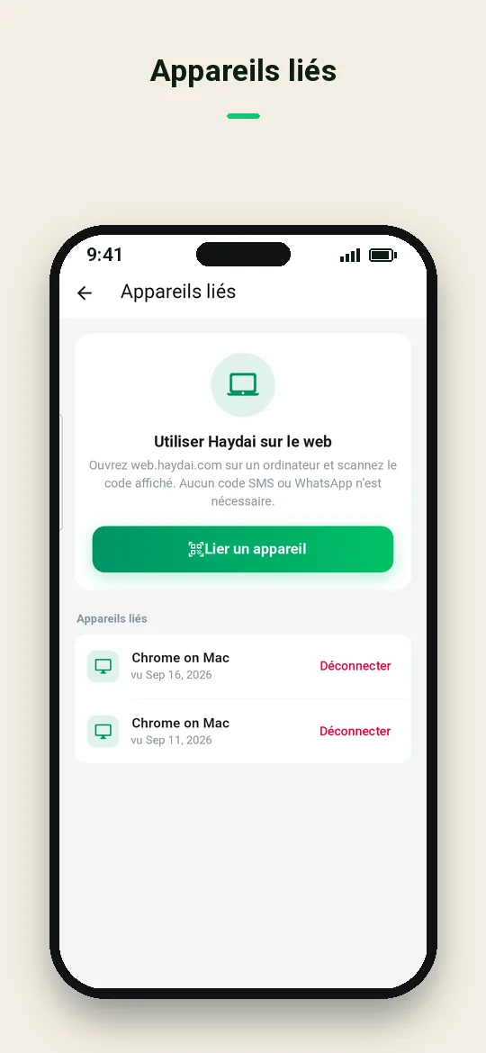 Appareils liés — Haydai