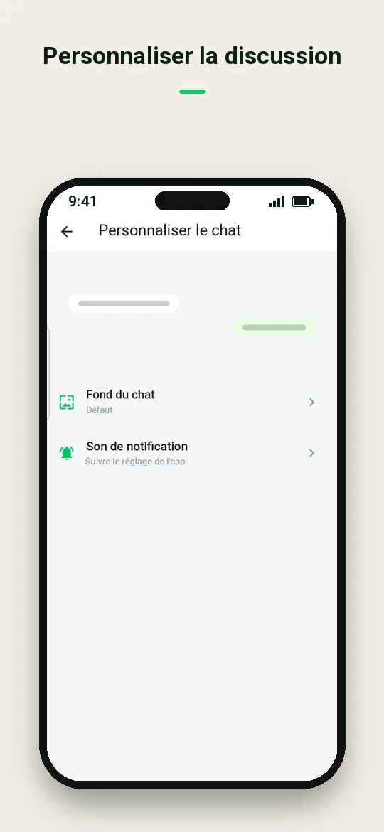Personnaliser la discussion — Haydai