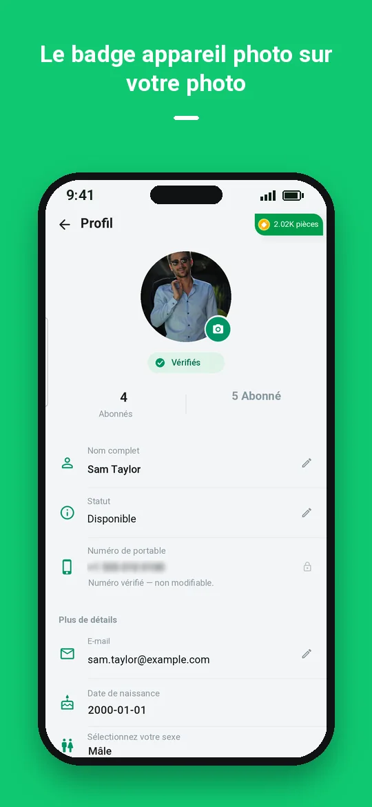 Le badge appareil photo sur votre photo — Haydai