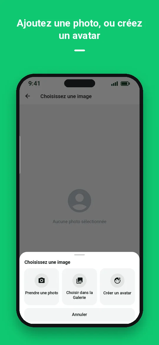 Ajoutez une photo, ou créez un avatar — Haydai