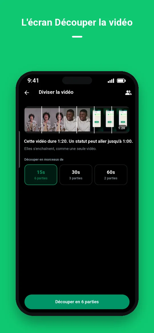 L'écran Découper la vidéo — Haydai