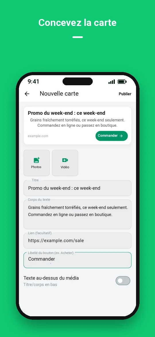 Concevez la carte — Haydai