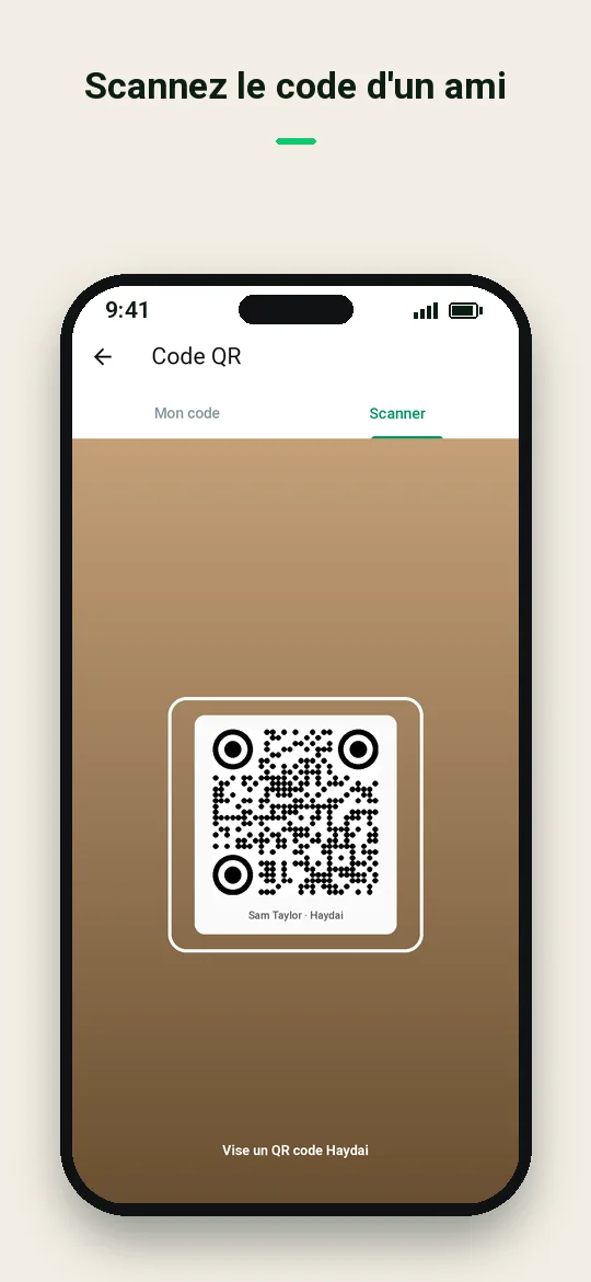 Scannez le code d'un ami — Haydai