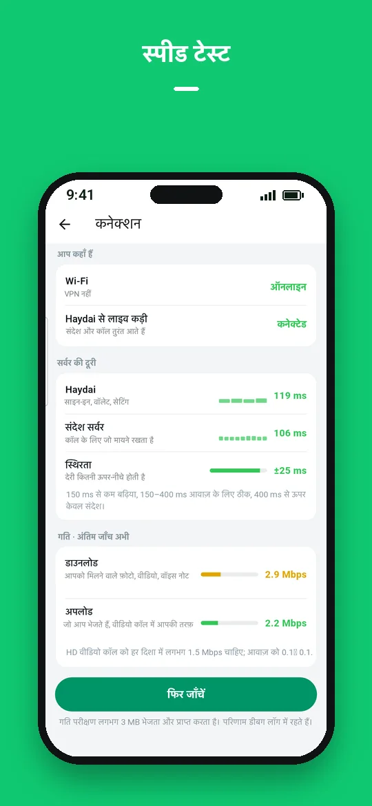स्पीड टेस्ट — Haydai