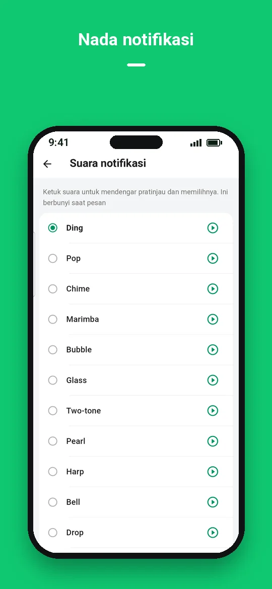 Nada notifikasi — Haydai