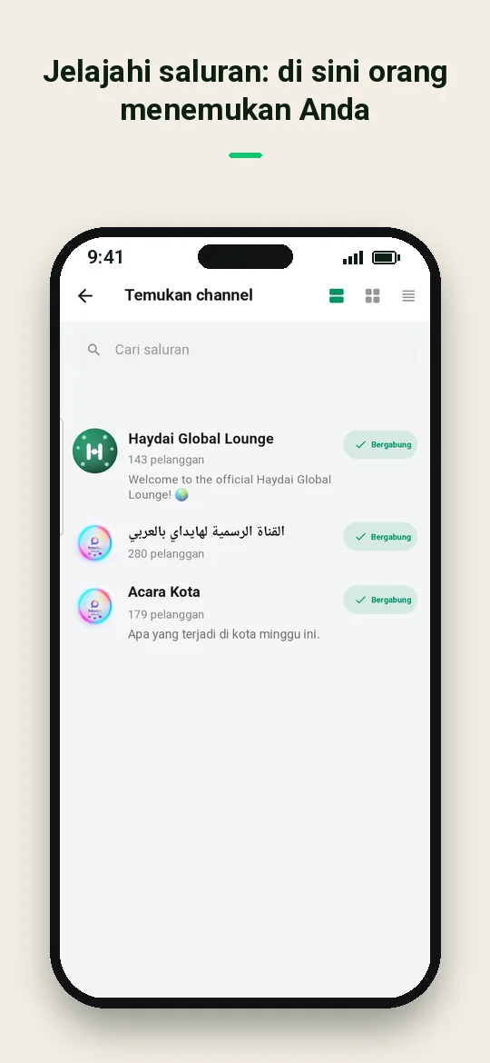 Jelajahi saluran: di sini orang menemukan Anda — Haydai