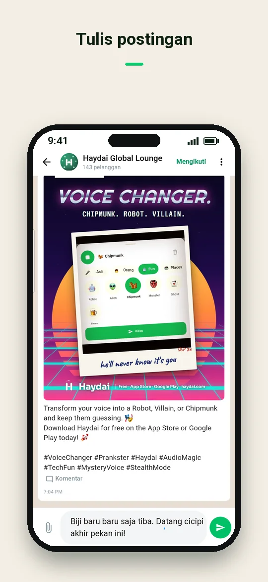 Tulis postingan — Haydai