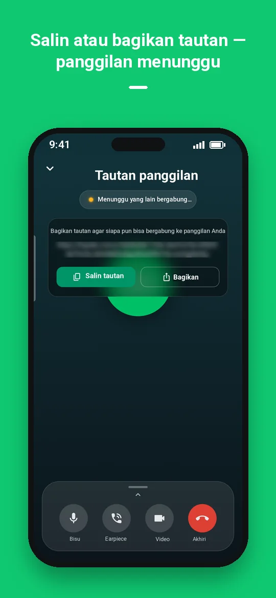 Salin atau bagikan tautan — panggilan menunggu — Haydai