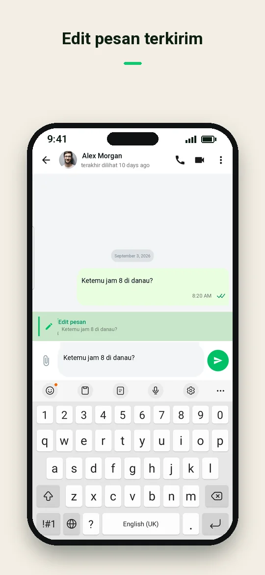 Edit pesan terkirim — Haydai