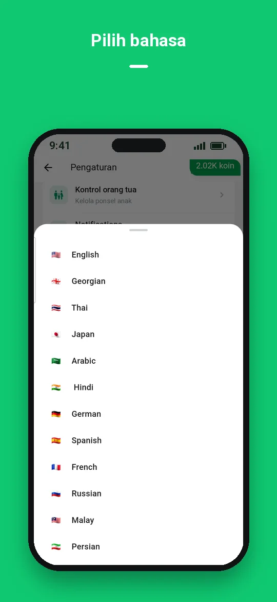 Pilih bahasa — Haydai