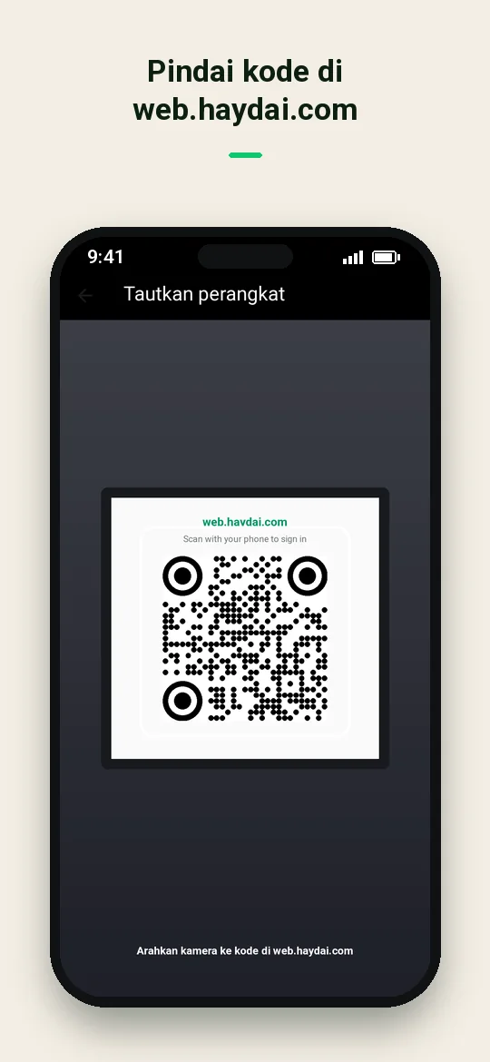Pindai kode di web.haydai.com — Haydai