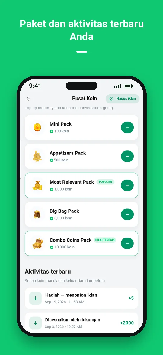 Paket dan aktivitas terbaru Anda — Haydai