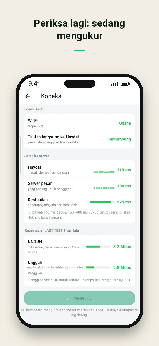Periksa lagi: sedang mengukur — Haydai