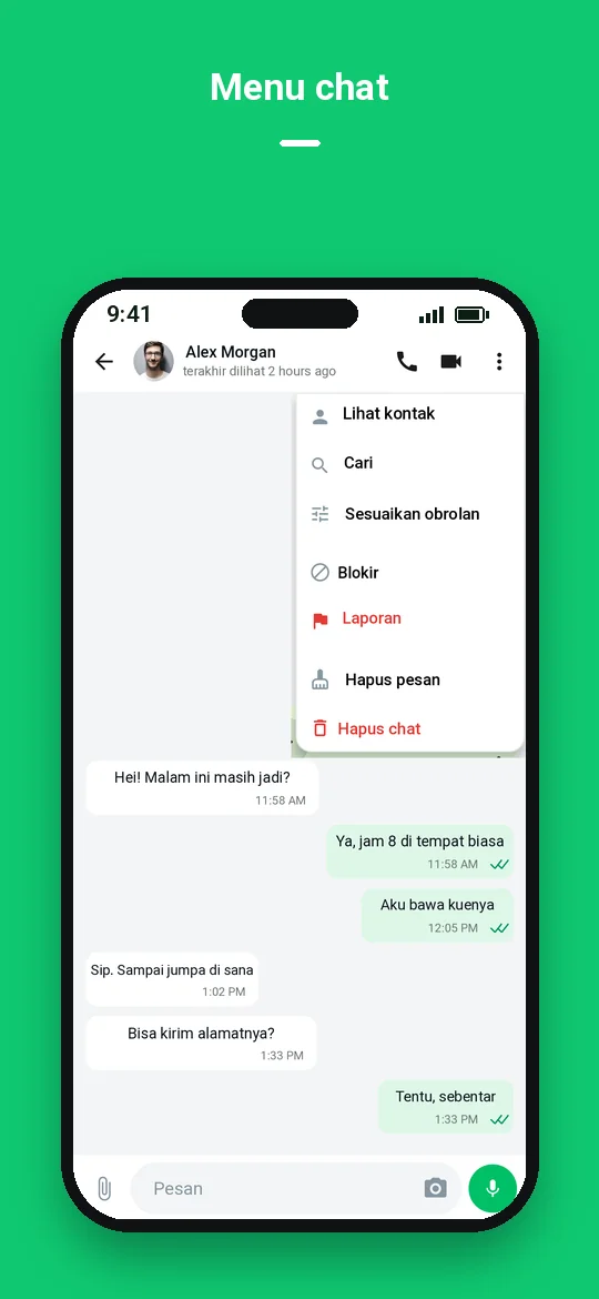 Menu chat — Haydai