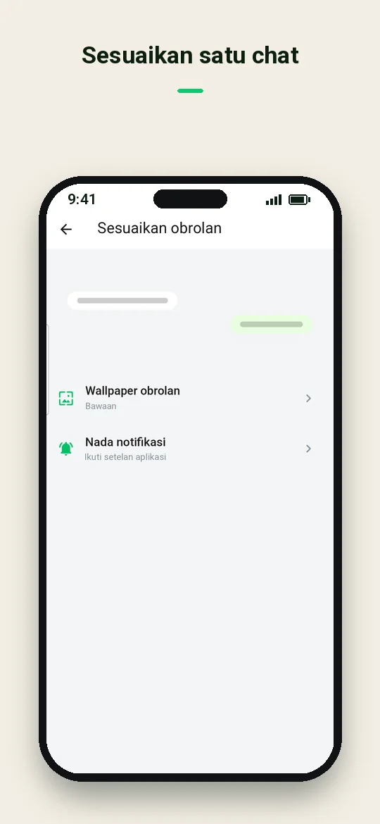 Sesuaikan satu chat — Haydai