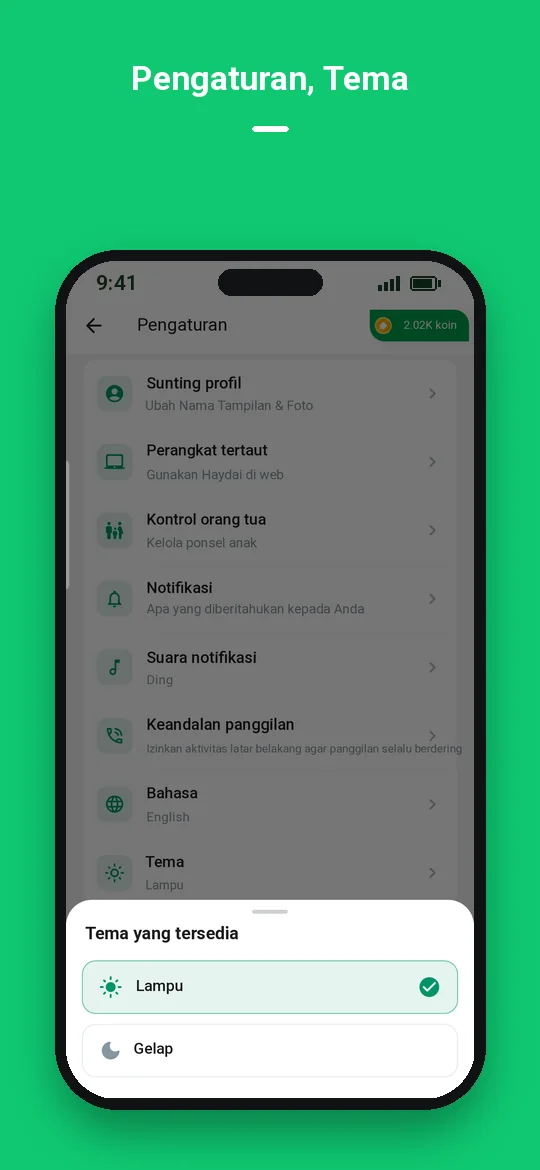 Pengaturan, Tema — Haydai