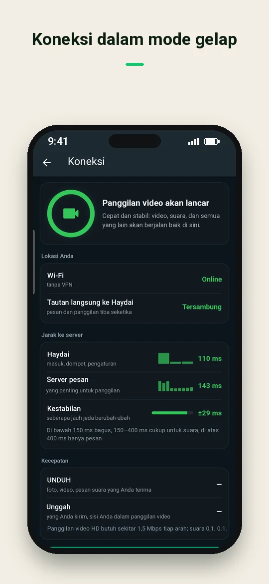 Koneksi dalam mode gelap — Haydai