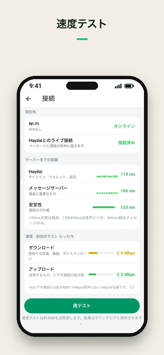 速度テスト — Haydai