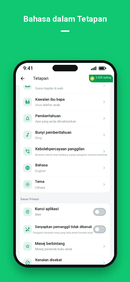 Bahasa dalam Tetapan — Haydai