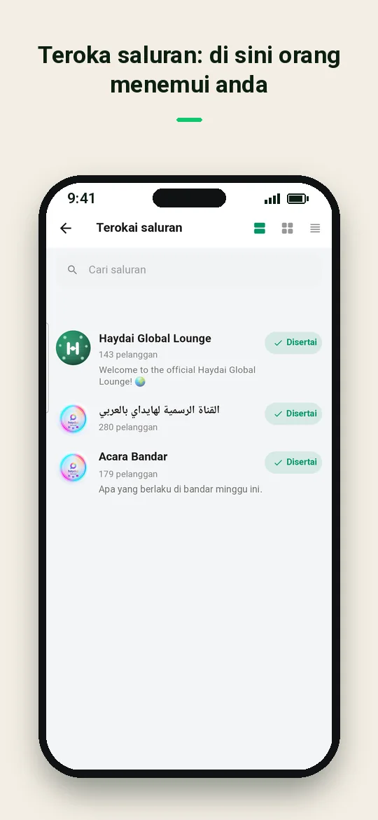 Teroka saluran: di sini orang menemui anda — Haydai