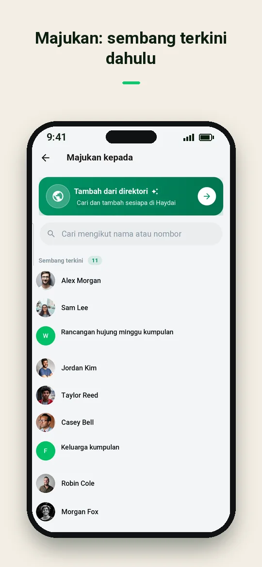 Majukan: sembang terkini dahulu — Haydai