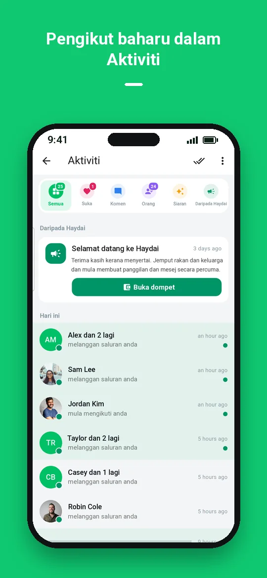 Pengikut baharu dalam Aktiviti — Haydai