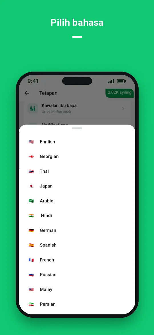 Pilih bahasa — Haydai