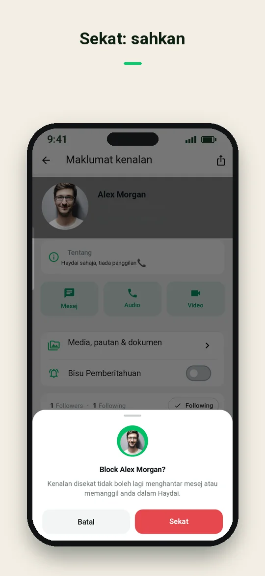 Sekat: sahkan — Haydai